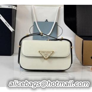 Low Cost Prada Smooth Calfskin Shoulder Bag 1BD339 White 2026