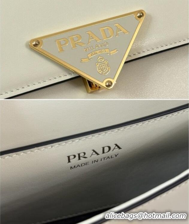 Low Cost Prada Smooth Calfskin Shoulder Bag 1BD339 White 2026