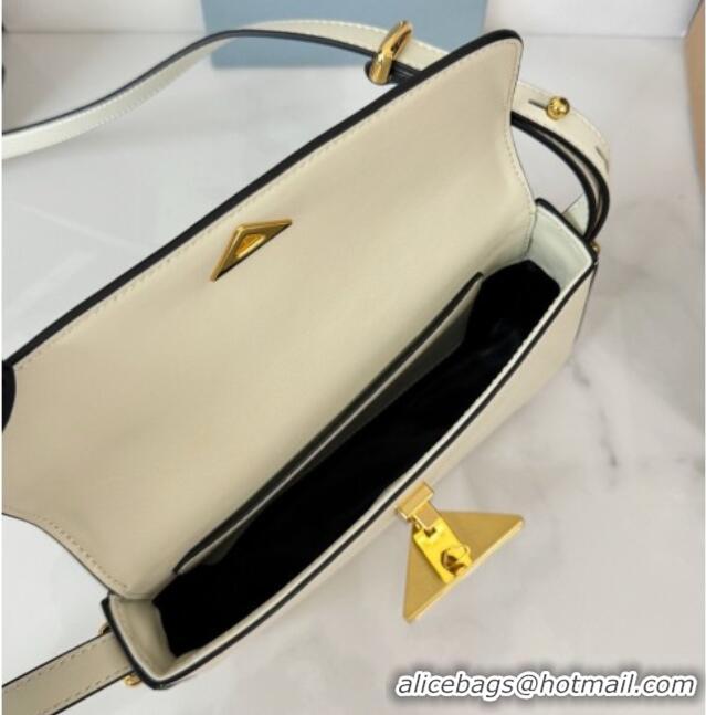 Low Cost Prada Smooth Calfskin Shoulder Bag 1BD339 White 2026