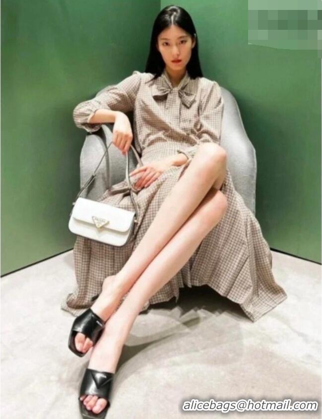 Low Cost Prada Smooth Calfskin Shoulder Bag 1BD339 White 2026
