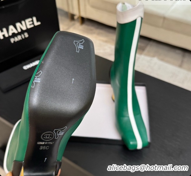 Good Quality Chanel Short Boots in Smooth Calfskin 8.5cm Heel CH090956 Green 2026