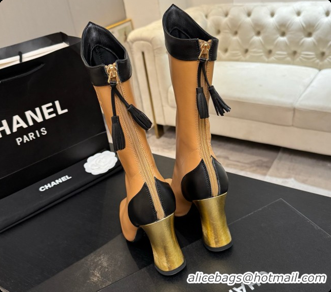 Top Grade Chanel Short Boots in Smooth Calfskin 8.5cm Heel CH090957 Apricot 2026