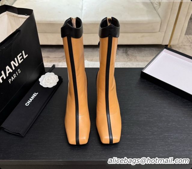 Top Grade Chanel Short Boots in Smooth Calfskin 8.5cm Heel CH090957 Apricot 2026