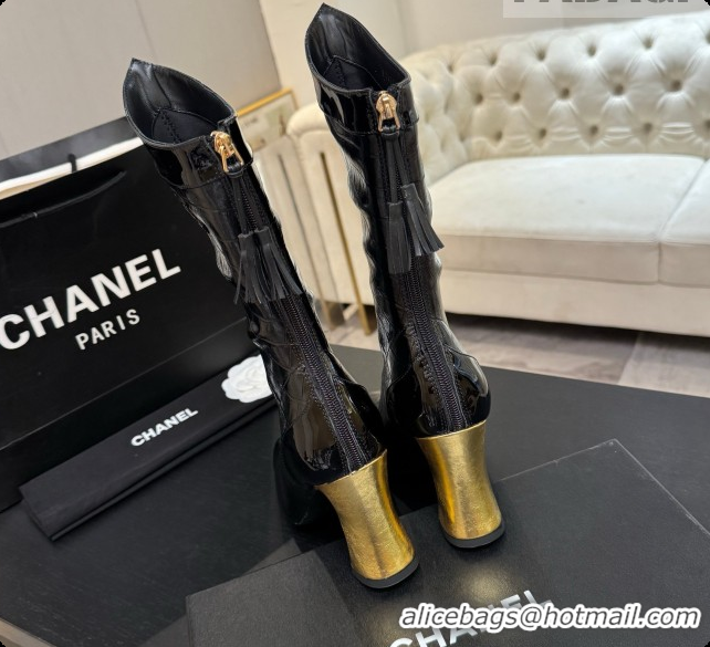 Good Looking Chanel Short Boots in Crocodile embossed Calfskin 8.5cm Heel CH090958 Black 2026