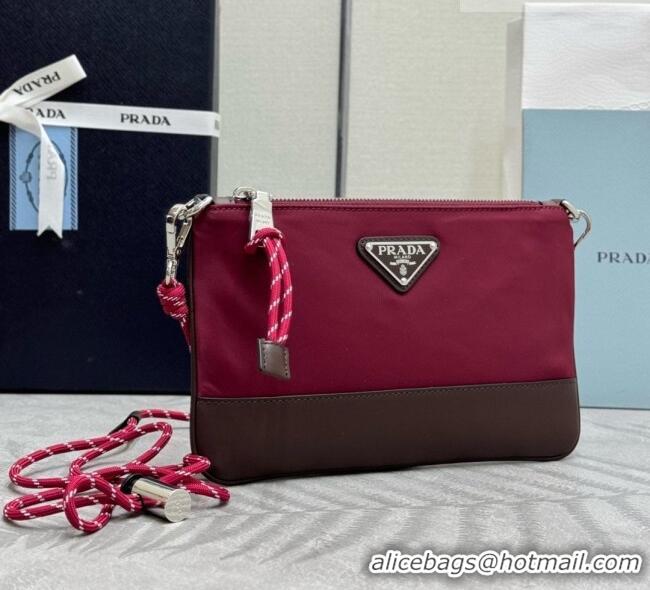 New Style Prada Speedrock Re-Nylon Smartphone Case 2ZT073 Burgundy 2026