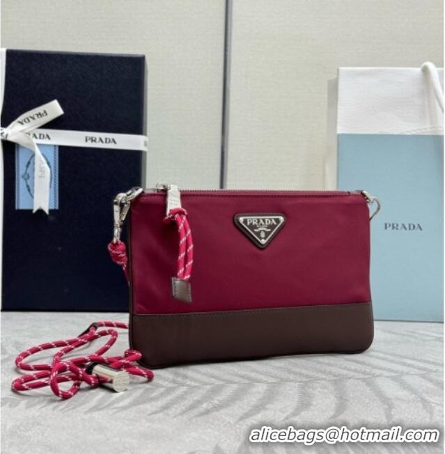 New Style Prada Speedrock Re-Nylon Smartphone Case 2ZT073 Burgundy 2026