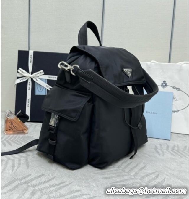 Buy Discount Prada Mens Explore Re-Nylon and Leather Backpack Bag 2VZ118 Black 2026