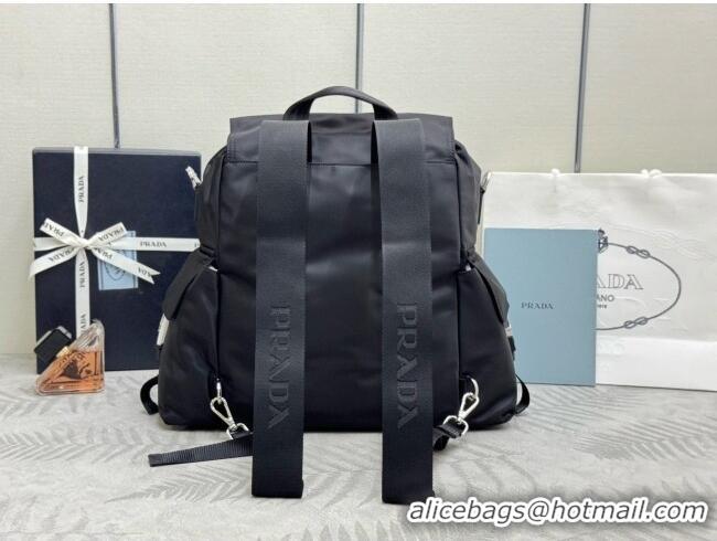 Buy Discount Prada Mens Explore Re-Nylon and Leather Backpack Bag 2VZ118 Black 2026