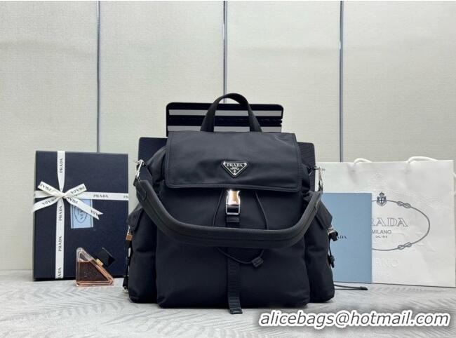 Buy Discount Prada Mens Explore Re-Nylon and Leather Backpack Bag 2VZ118 Black 2026