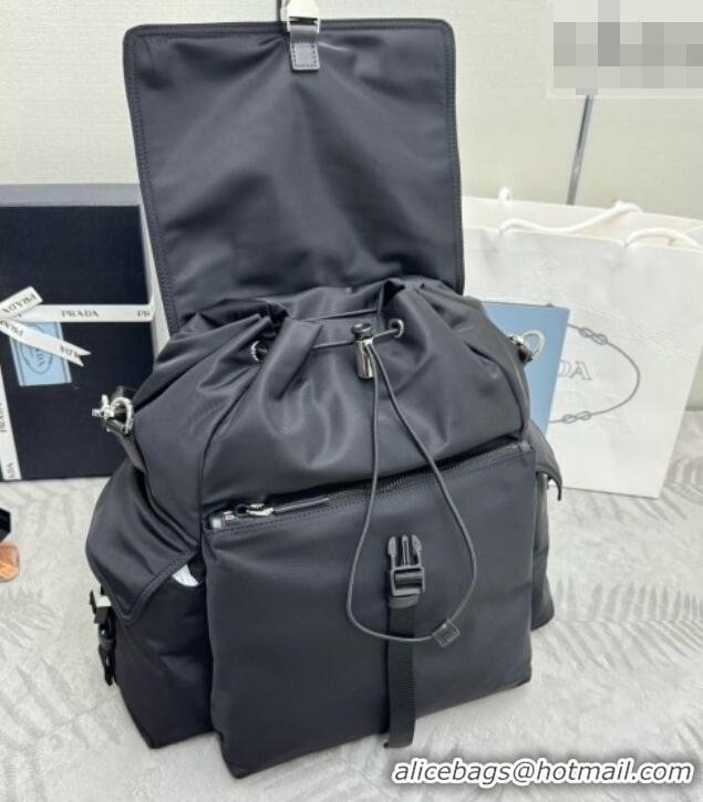 Buy Discount Prada Mens Explore Re-Nylon and Leather Backpack Bag 2VZ118 Black 2026