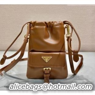 Buy New Cheap Prada Nappa Leather Pouch Bag 1MS017 Brown 2026