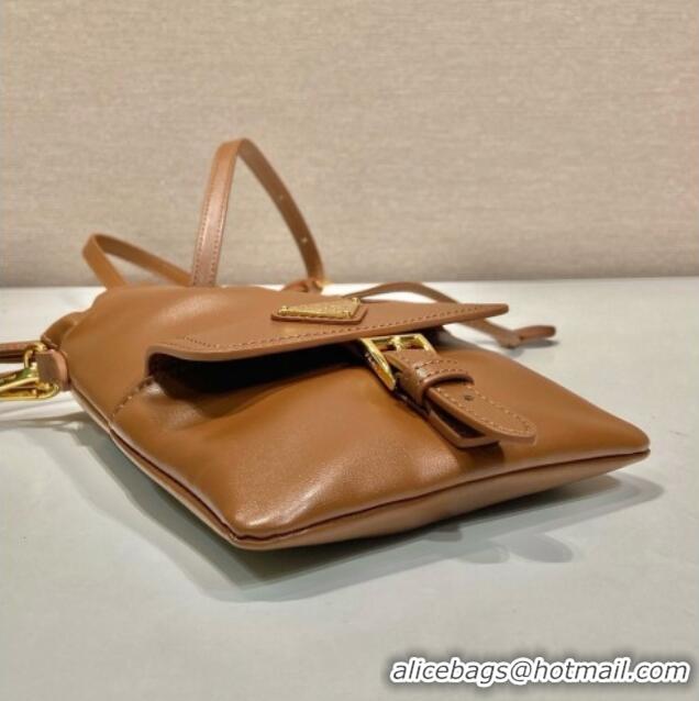 Buy New Cheap Prada Nappa Leather Pouch Bag 1MS017 Brown 2026