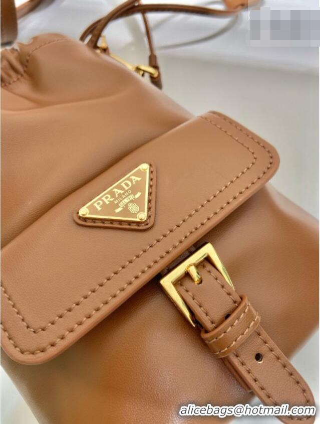 Buy New Cheap Prada Nappa Leather Pouch Bag 1MS017 Brown 2026