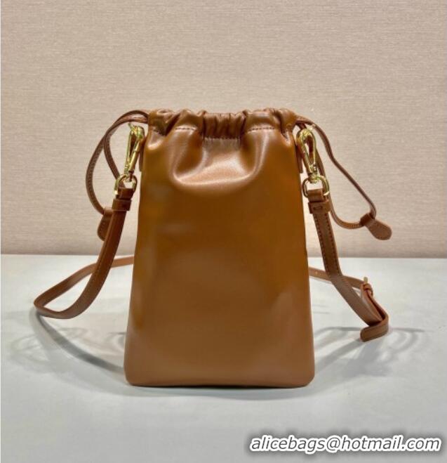 Buy New Cheap Prada Nappa Leather Pouch Bag 1MS017 Brown 2026