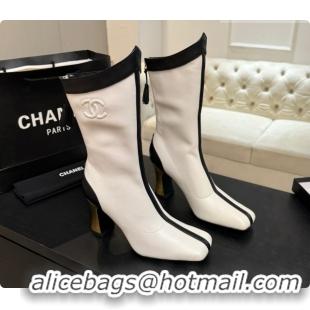 Perfect Chanel Short Boots in Smooth Calfskin 8.5cm Heel CH090960 White 2026 