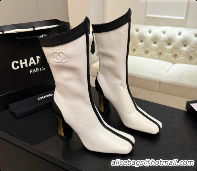 Perfect Chanel Short Boots in Smooth Calfskin 8.5cm Heel CH090960 White 2026 