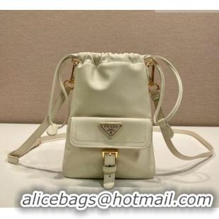 Spot Bulk Prada Nappa Leather Pouch Bag 1MS017 White 2026