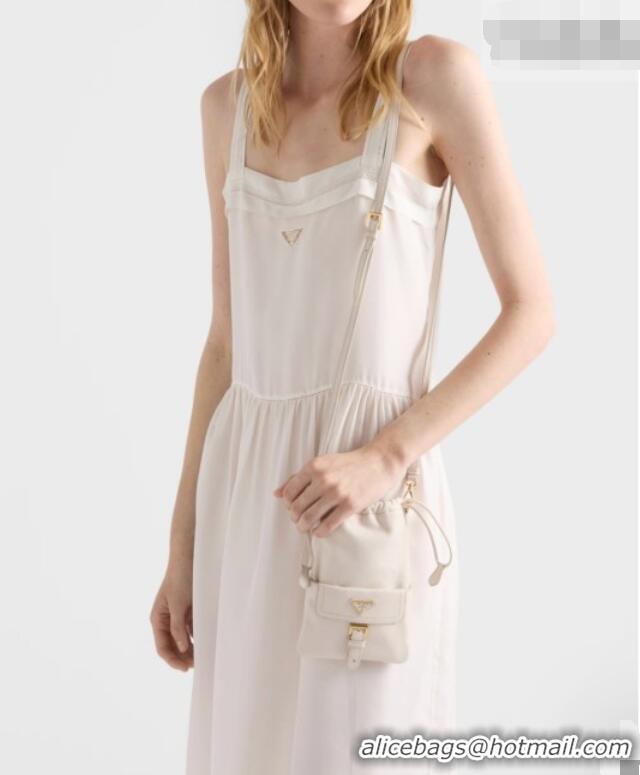 Spot Bulk Prada Nappa Leather Pouch Bag 1MS017 White 2026