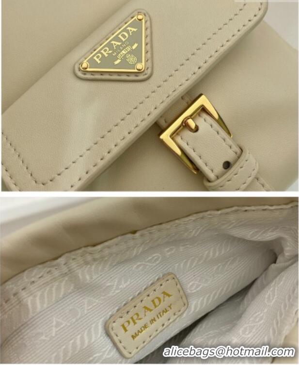 Spot Bulk Prada Nappa Leather Pouch Bag 1MS017 White 2026