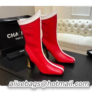 1:1 aaaaa Chanel Short Boots in Smooth Calfskin 8.5cm Heel CH090961 Red 2026