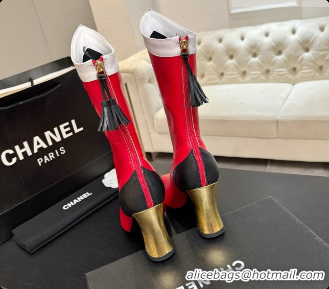 1:1 aaaaa Chanel Short Boots in Smooth Calfskin 8.5cm Heel CH090961 Red 2026