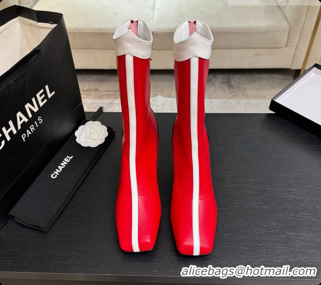 1:1 aaaaa Chanel Short Boots in Smooth Calfskin 8.5cm Heel CH090961 Red 2026