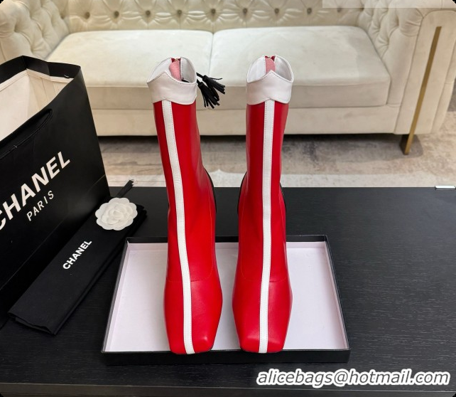 1:1 aaaaa Chanel Short Boots in Smooth Calfskin 8.5cm Heel CH090961 Red 2026