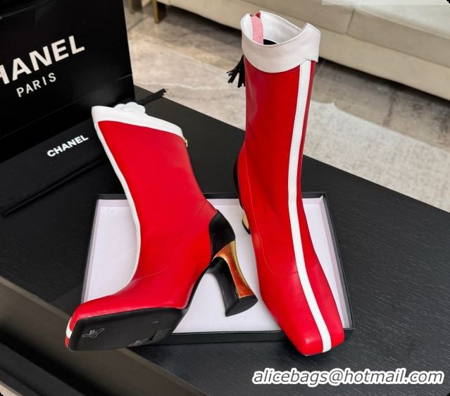 1:1 aaaaa Chanel Short Boots in Smooth Calfskin 8.5cm Heel CH090961 Red 2026