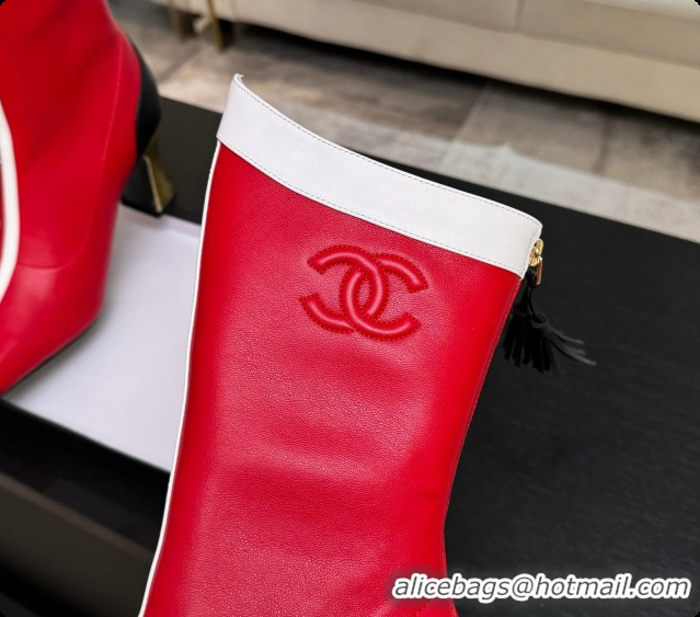 1:1 aaaaa Chanel Short Boots in Smooth Calfskin 8.5cm Heel CH090961 Red 2026