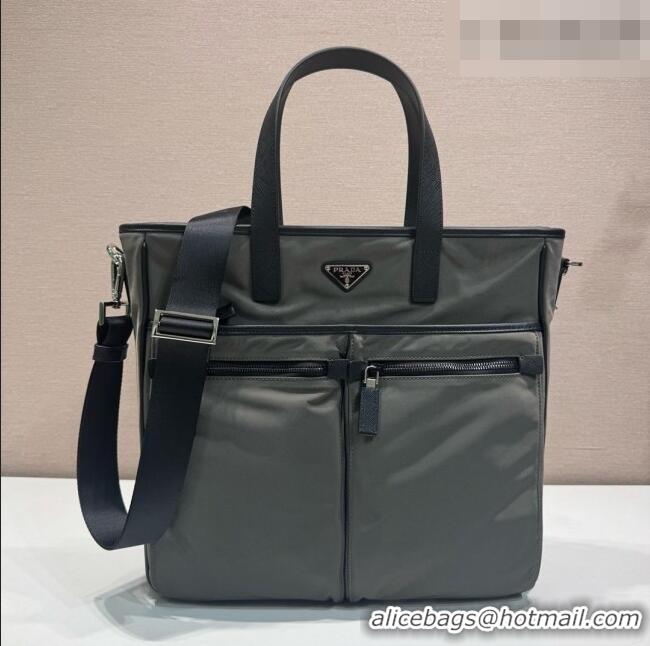 Best Price Prada Re-Nylon and Saffiano Leather Tote Bag 2VG860 Dark Green 2026