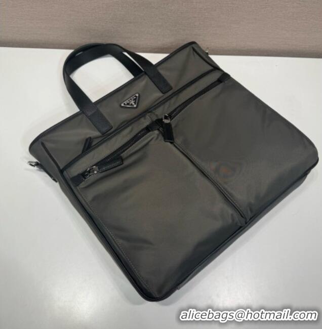 Best Price Prada Re-Nylon and Saffiano Leather Tote Bag 2VG860 Dark Green 2026