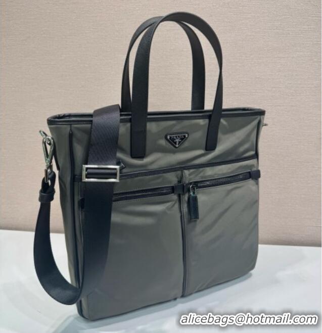 Best Price Prada Re-Nylon and Saffiano Leather Tote Bag 2VG860 Dark Green 2026