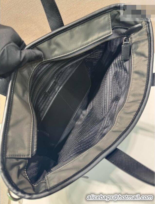 Best Price Prada Re-Nylon and Saffiano Leather Tote Bag 2VG860 Dark Green 2026