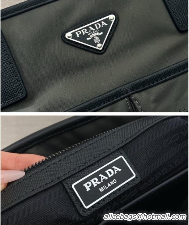 Best Price Prada Re-Nylon and Saffiano Leather Tote Bag 2VG860 Dark Green 2026