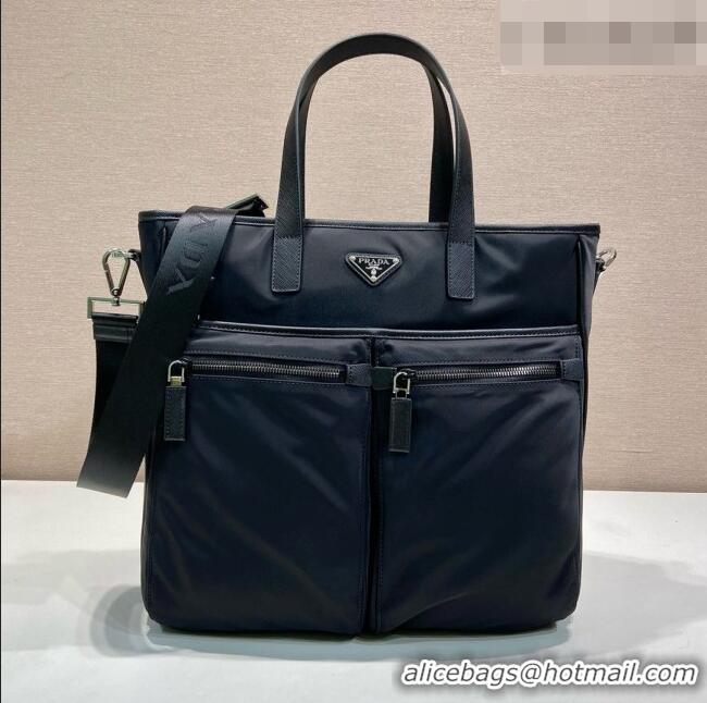 Spot Bulk Prada Re-Nylon and Saffiano Leather Tote Bag 2VG860 Black 2026
