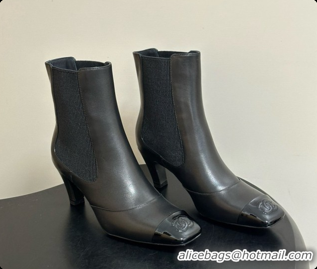 1:1 Chanel Ankle Boots in Lambskin & Patent Leather 6.5cm Heel CH090962 Black 2026