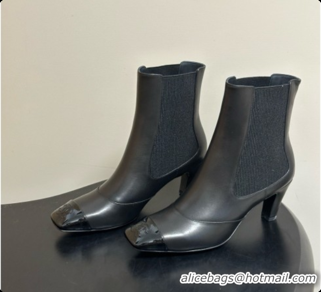 1:1 Chanel Ankle Boots in Lambskin & Patent Leather 6.5cm Heel CH090962 Black 2026