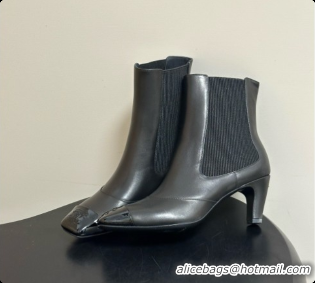 1:1 Chanel Ankle Boots in Lambskin & Patent Leather 6.5cm Heel CH090962 Black 2026