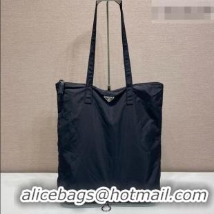 Top Design Prada Saffiano Leather Pendant with Re-Nylon Tote Bag 1TT330 Black 2026