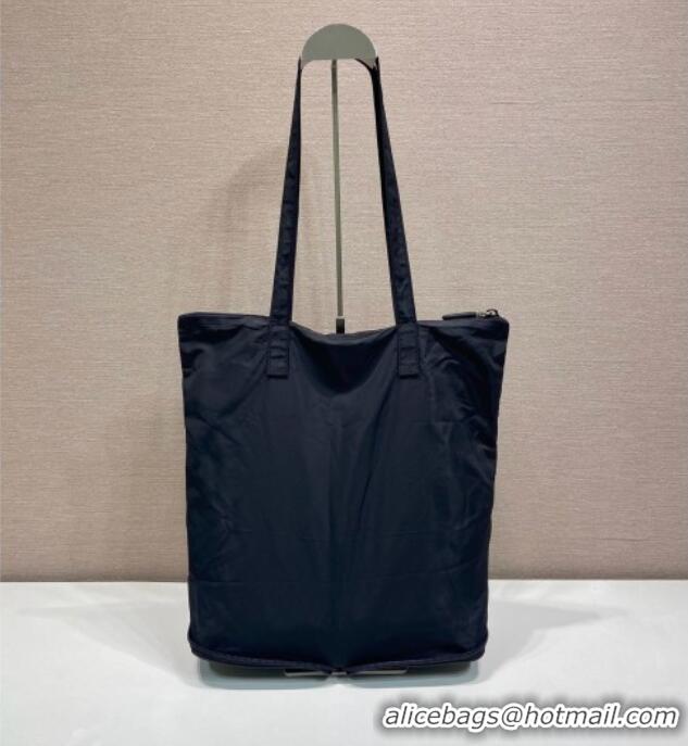 Top Design Prada Saffiano Leather Pendant with Re-Nylon Tote Bag 1TT330 Black 2026