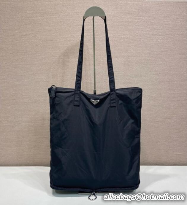 Top Design Prada Saffiano Leather Pendant with Re-Nylon Tote Bag 1TT330 Black 2026