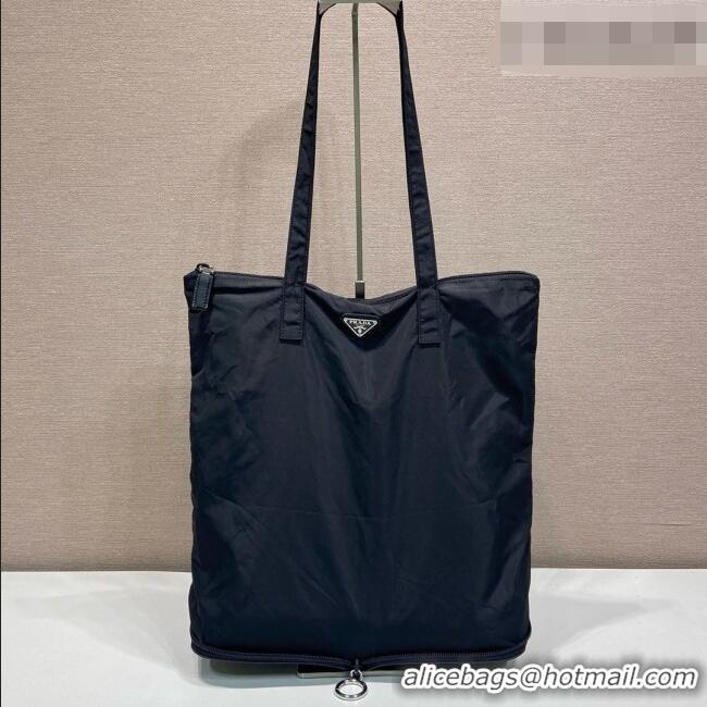Top Design Prada Saffiano Leather Pendant with Re-Nylon Tote Bag 1TT330 Black 2026