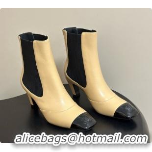 Luxury Chanel Ankle Boots in Lambskin & Patent Leather 6.5cm Heel CH090964 Beige 2026
