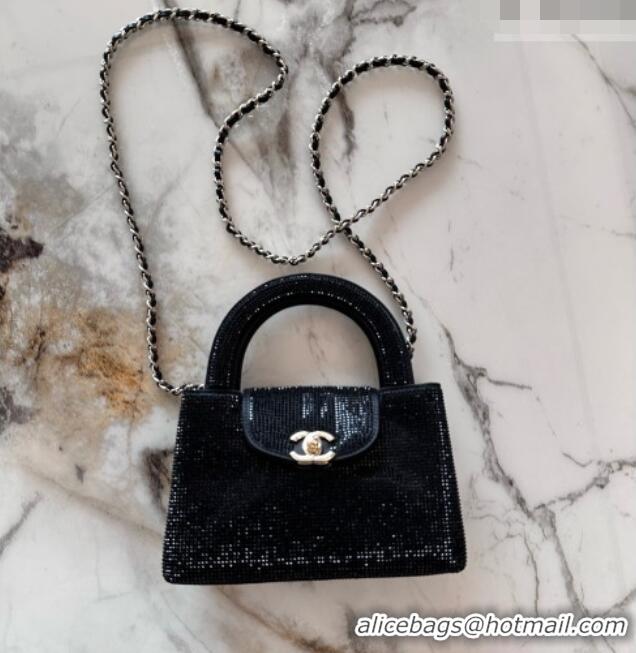 Buy Discount Chanel Crystals Mini Kelly Shopping Bag AS4416 Black 2026