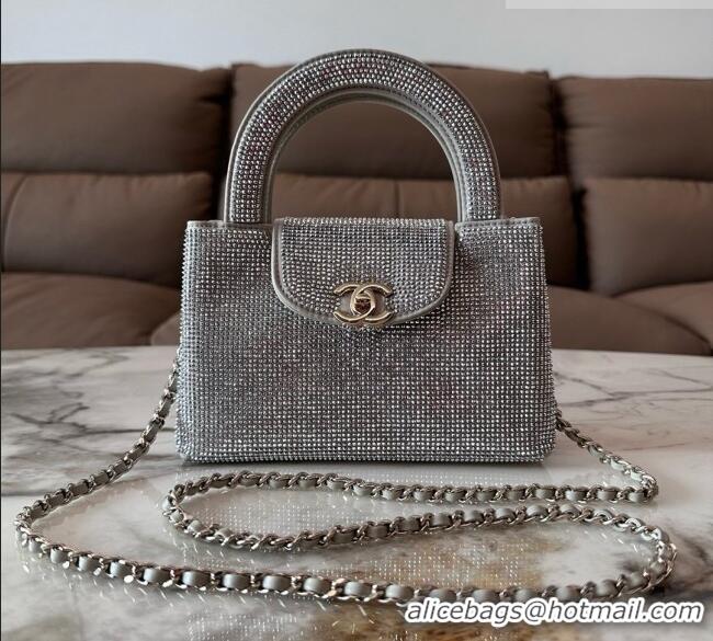 Low Cost Chanel Crystals Mini Kelly Shopping Bag AS4416 Grey 2026