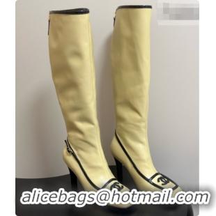 Buy Duplicate Chanel High Boots in Lambskin & Patent Leather 8.5cm Heel CH090968 Beige 2026