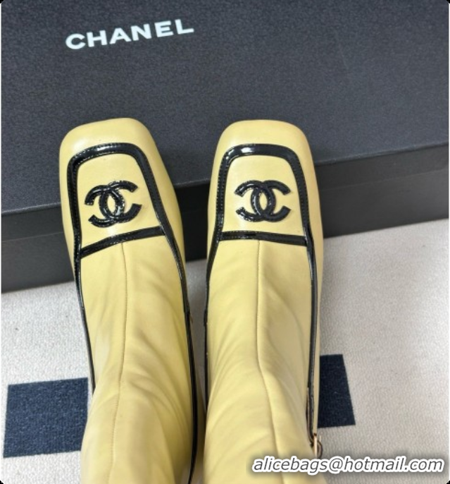 Buy Duplicate Chanel High Boots in Lambskin & Patent Leather 8.5cm Heel CH090968 Beige 2026
