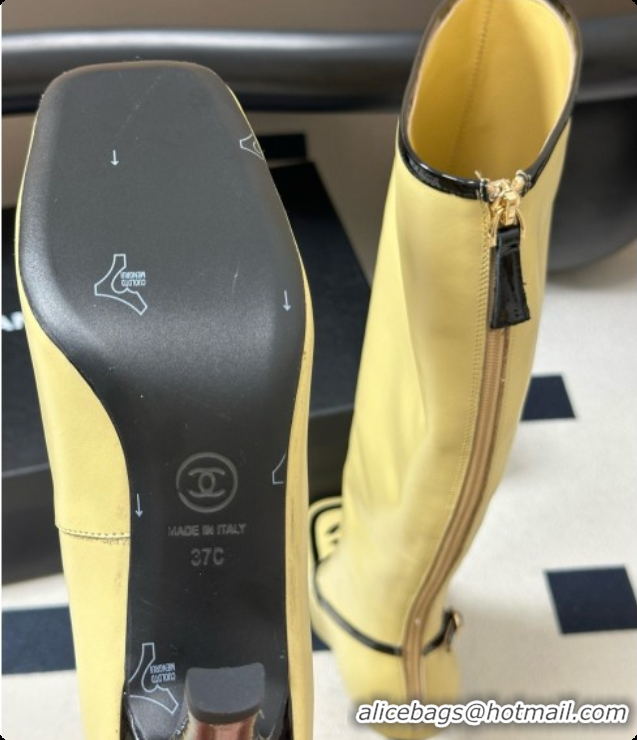 Buy Duplicate Chanel High Boots in Lambskin & Patent Leather 8.5cm Heel CH090968 Beige 2026