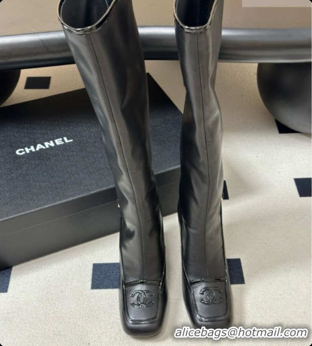 Top Quality Chanel High Boots in Lambskin & Patent Leather 8.5cm Heel CH090969 Black 2026