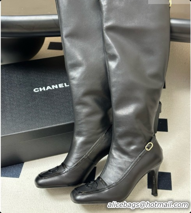Top Quality Chanel High Boots in Lambskin & Patent Leather 8.5cm Heel CH090969 Black 2026